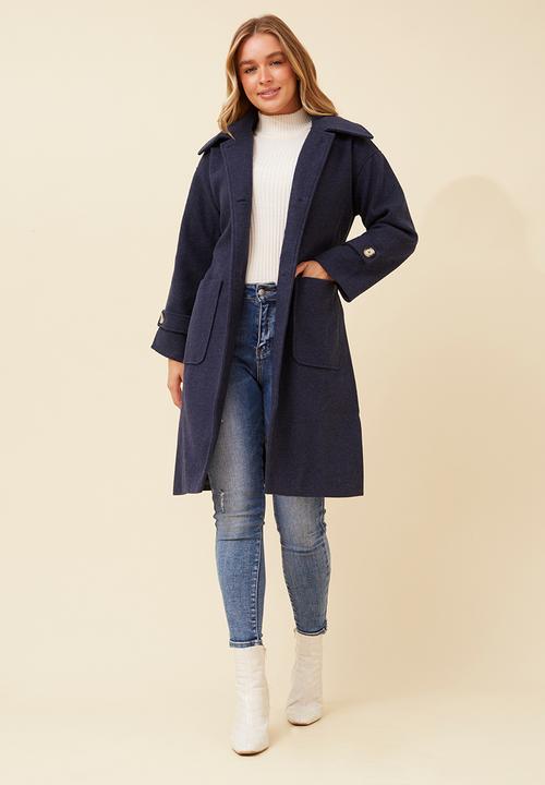 Stella Morgan - 4 Buttoned Melton Coat - Navy