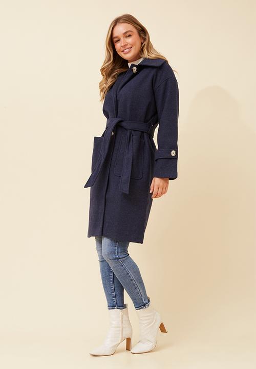 Stella Morgan - 4 Buttoned Melton Coat - Navy
