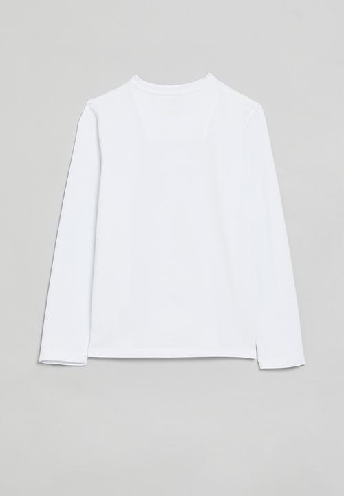 SOVIET - Boys Long Sleeve V-Neck Tee - White