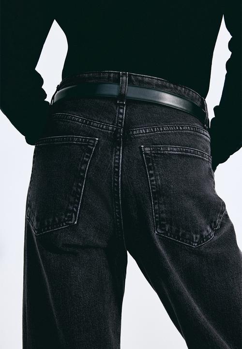 H&M - Wide high jeans - dark denim grey 
