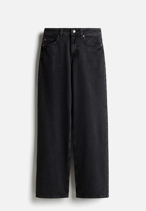 H&M - Wide high jeans - dark denim grey 