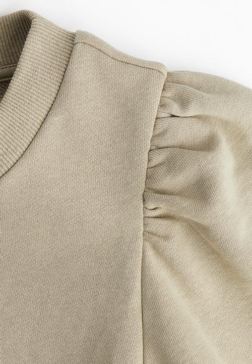 H&M - Puff-sleeved top -beige