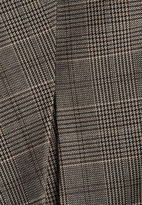 H&M - Pleated mini skirt - greige checked