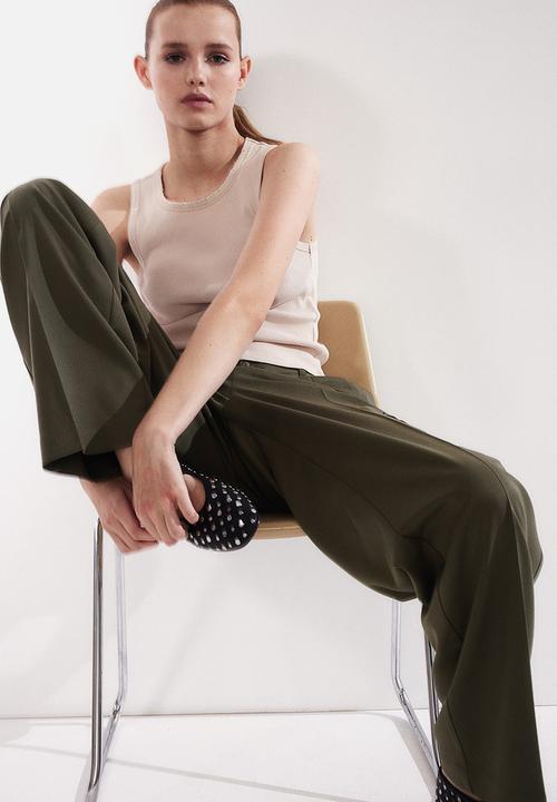 H&M - Wide cargo trousers - khaki green