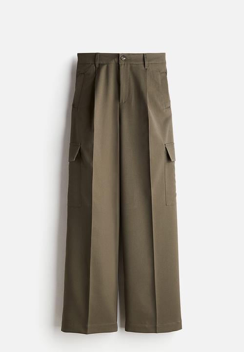 H&M - Wide cargo trousers - khaki green