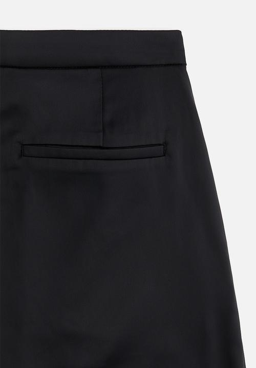 H&M - Wide satin trousers - black