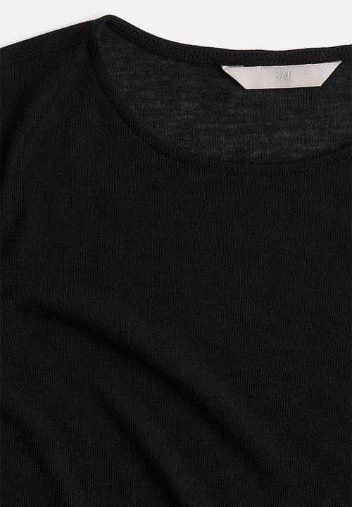 H&M - Sheer jersey top - black