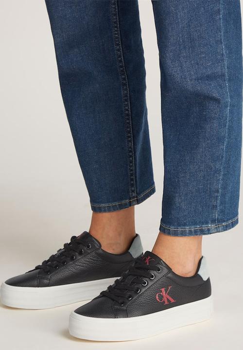 Calvin Klein - Bold Vulc Flatform Low Lth ML - Black/Blue Surf/Creamy White