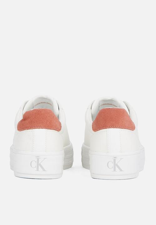 Calvin Klein - Bold Vulc Flatform Low Lth ML - Bright White/Tuscany
