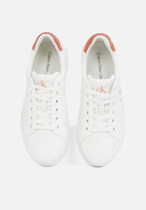 Calvin Klein - Bold Vulc Flatform Low Lth ML - Bright White/Tuscany