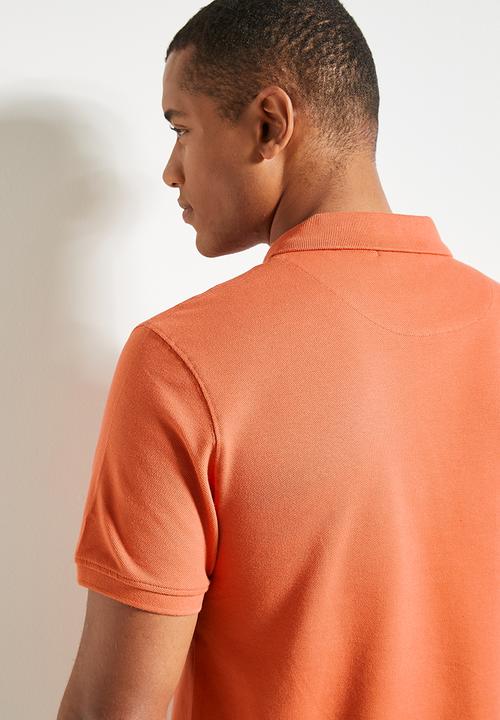 POLO - Mens Essential Pique Short Sleeve Golfer - Orange