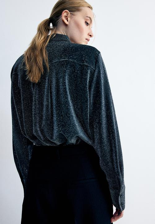 H&M - Glittery shirt - black