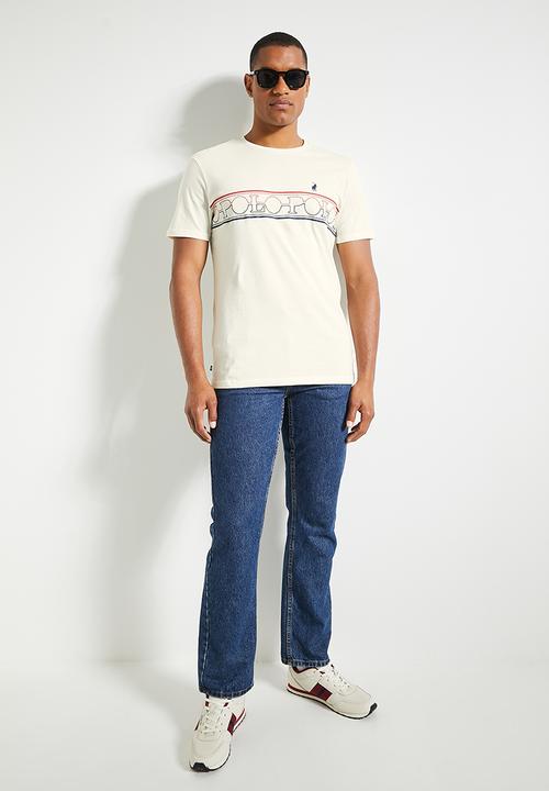 POLO - Mens Logo Printed Short Sleeve Tee - White