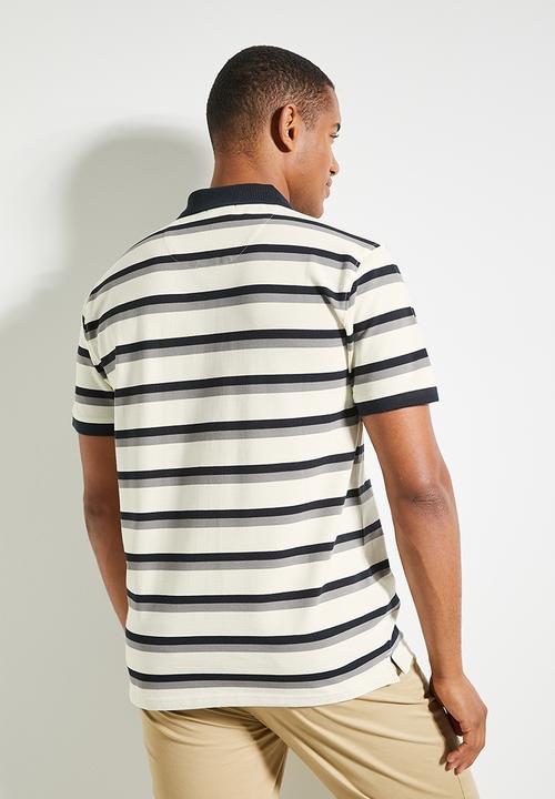 POLO - Mens Striped Short Sleeve Golfer - Multi