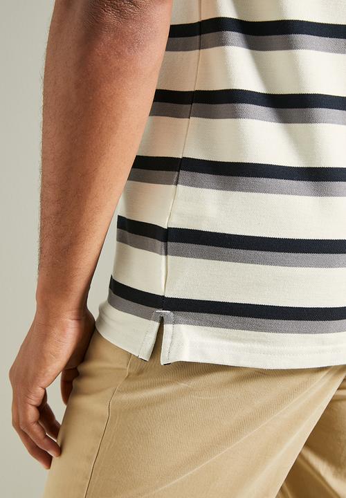 POLO - Mens Striped Short Sleeve Golfer - Multi