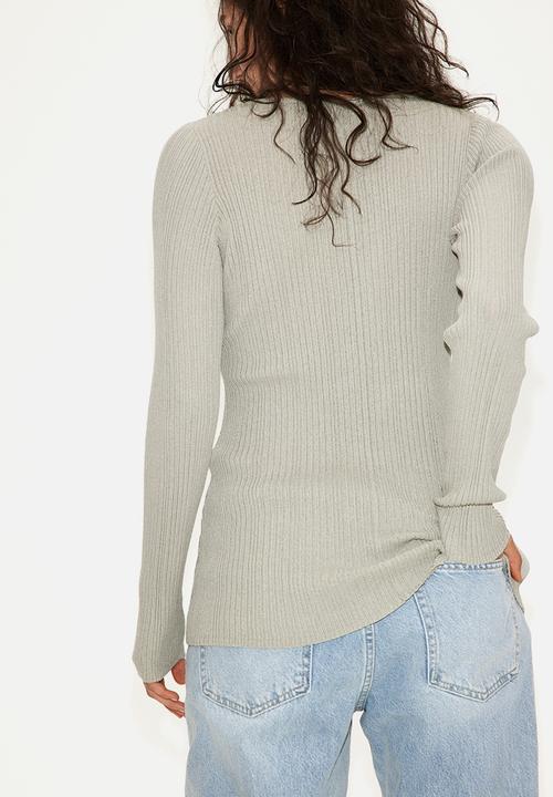 H&M - Lace-up top -  light khaki green 