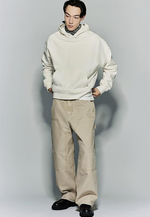H&M - Oversized fit hoodie - white
