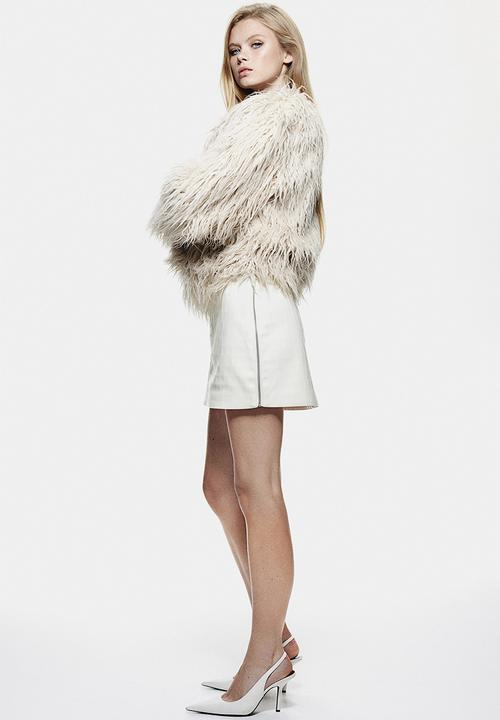 H&M - Crocodile-patterned mini skirt - cream