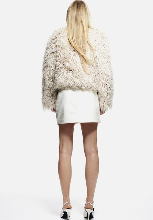 H&M - Crocodile-patterned mini skirt - cream