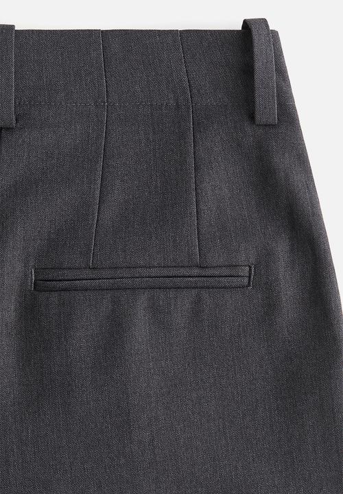 H&M - Wide twill trousers - dark grey marl