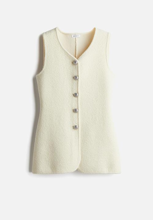 H&M - Wool-blend knitted waistcoat - cream