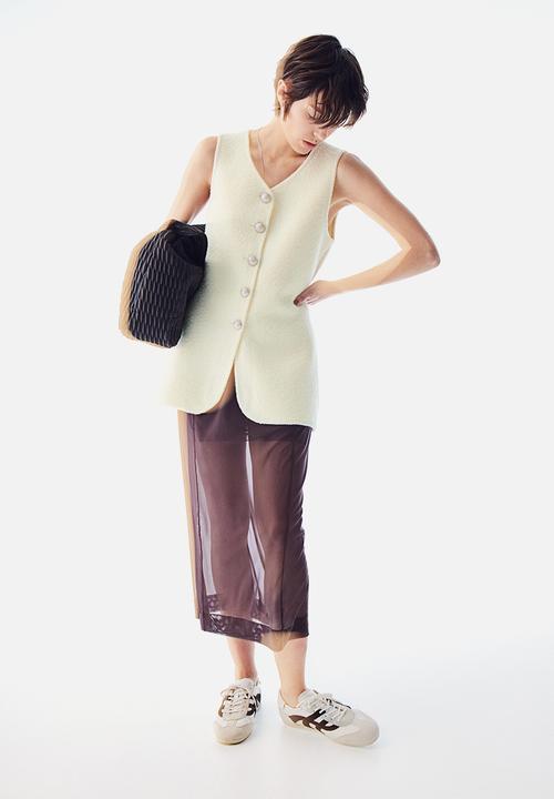H&M - Wool-blend knitted waistcoat - cream