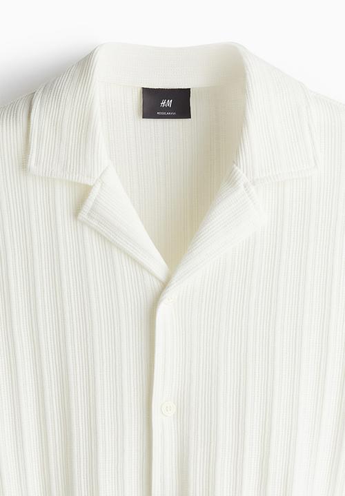 H&M - Regular fit knitted resort shirt - white