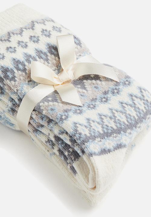 H&M - 2-Pack socks - cream/patterned