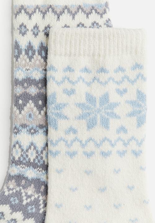 H&M - 2-Pack socks - cream/patterned