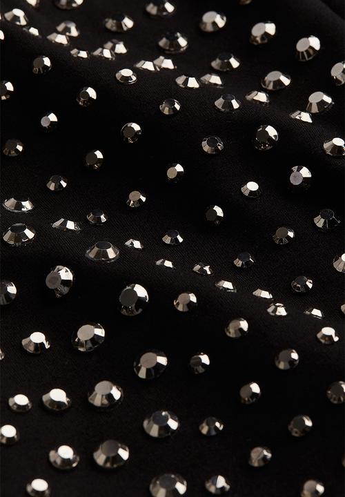 H&M - Embellished sleeveless dress - black & silver-coloured