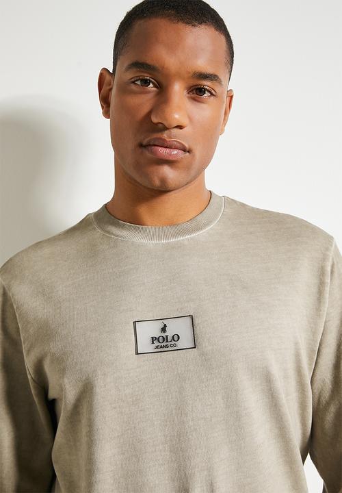POLO - Mens Pjc Ls Enzyme Dyed Sweat Top - Taupe