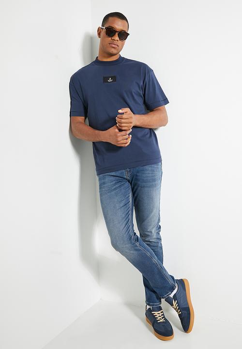 POLO - Mens Knitted Slim Leg Denim - Medium Wash