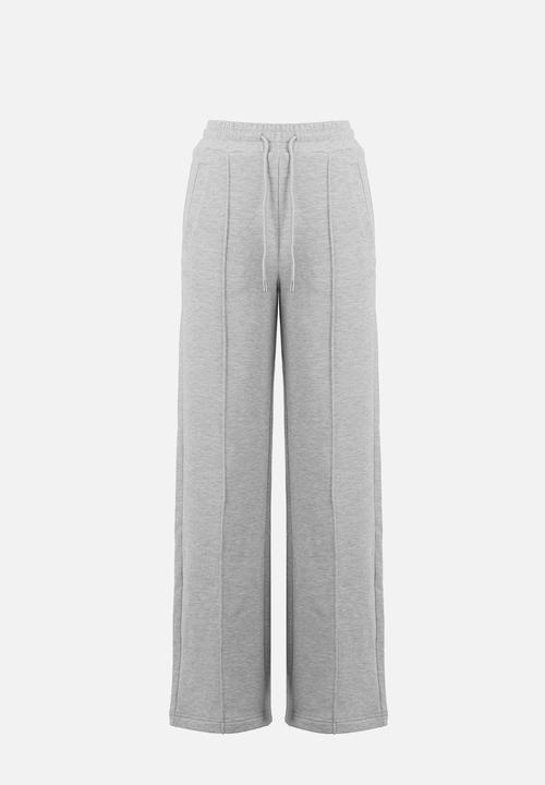 SISSY BOY - Fables: Glitter Fleece Wide Leg Sweat Pants - Light Grey Melange