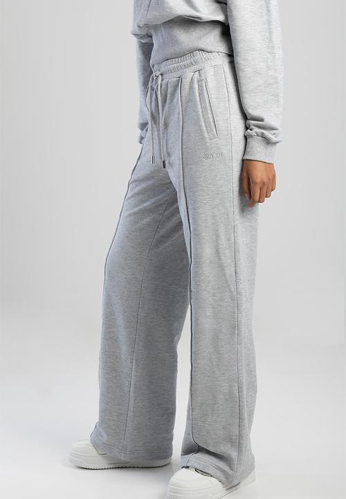 SISSY BOY - Fables: Glitter Fleece Wide Leg Sweat Pants - Light Grey Melange