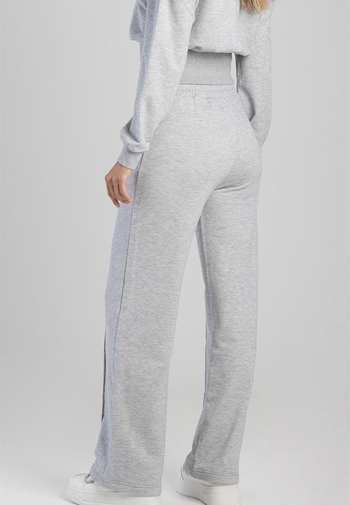 SISSY BOY - Fables: Glitter Fleece Wide Leg Sweat Pants - Light Grey Melange