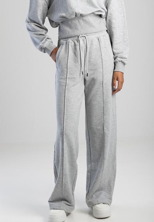 SISSY BOY - Fables: Glitter Fleece Wide Leg Sweat Pants - Light Grey Melange