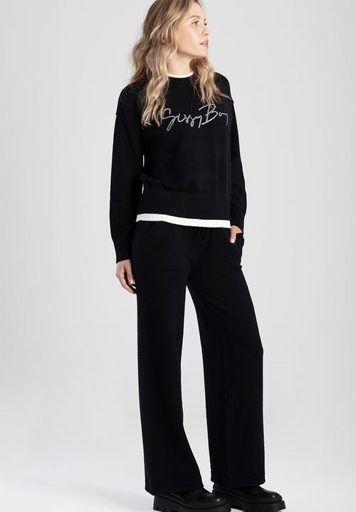 SISSY BOY - BECKETT: Basic Wide-Leg Knit Pants - Black