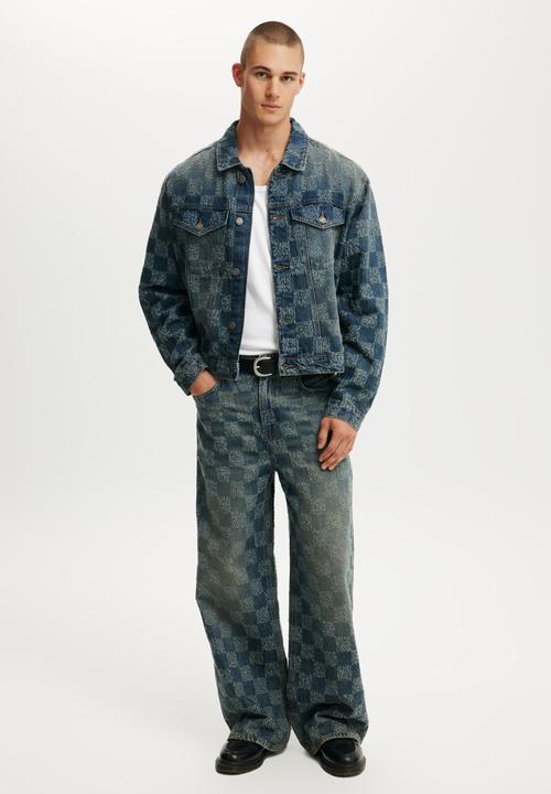 Cotton On - Denim Trucker Jacket - Check Up Blue