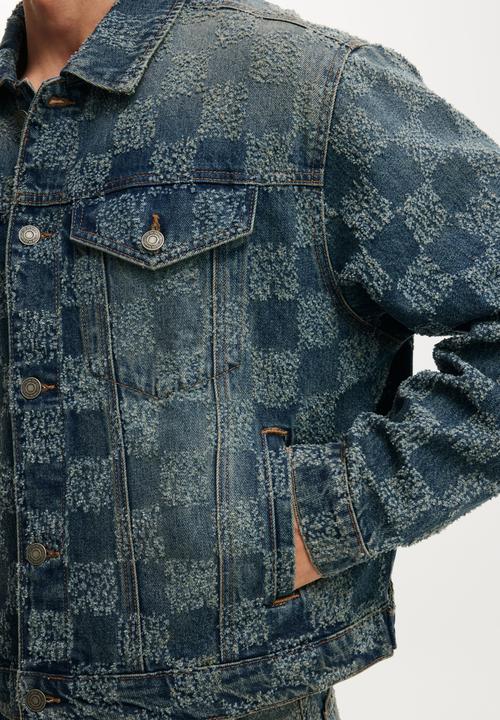 Cotton On - Denim Trucker Jacket - Check Up Blue