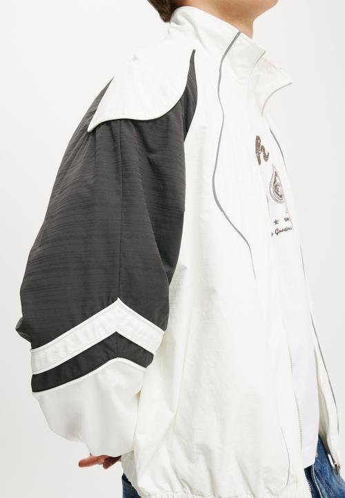Cotton On - Panelled Racer Jacket - White/Black