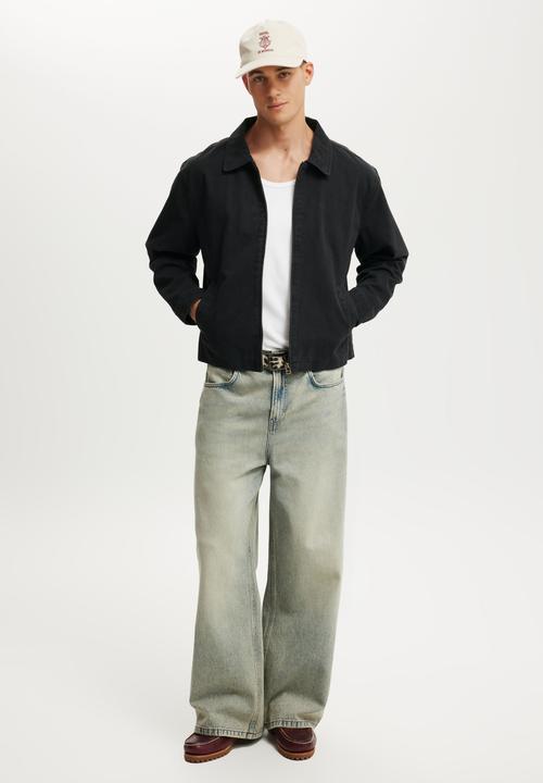 Cotton On - Cropped Harrington Jacket - Washed Black