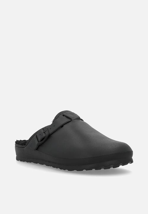 Hush Puppies - Soft desi fur mule - black