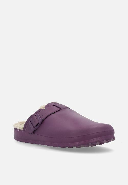 Hush Puppies - Soft desi fur mule - purple