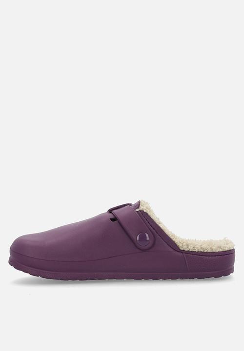 Hush Puppies - Soft desi fur mule - purple