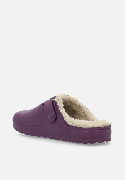 Hush Puppies - Soft desi fur mule - purple
