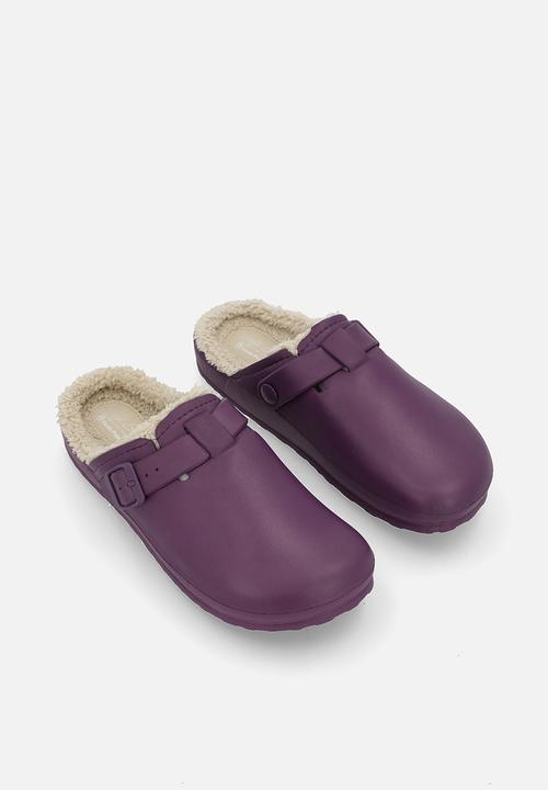 Hush Puppies - Soft desi fur mule - purple