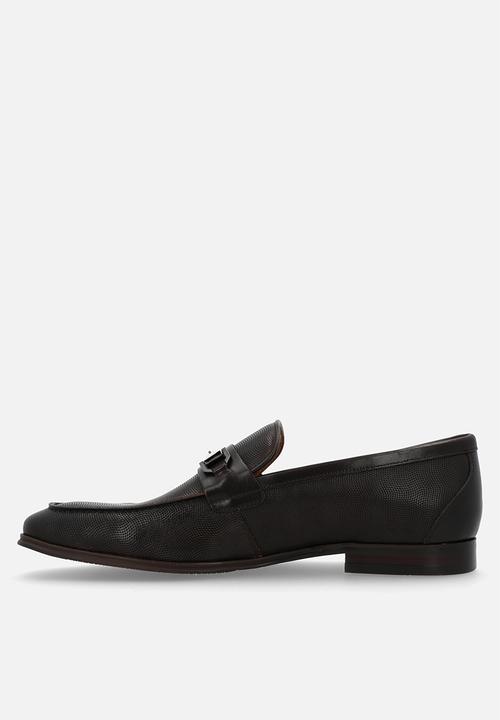 POLO - Textured horsebit penny loafer - brown