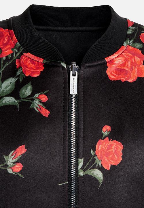 H&M - Magda Butrym H&M: Oversized reversible bomber jacket - black roses