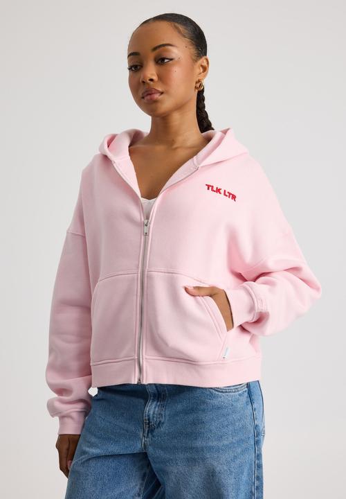 Stormy Zip Through Hoodie - Parfait Pink/Tlk Ltr Again & Again