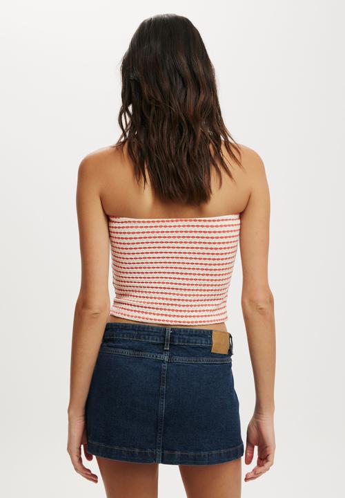 Cotton On - Micro pleat denim skirt - rinse blue
